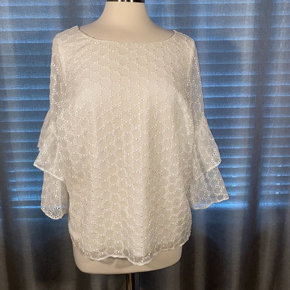 Kaari Blue Curvy 0X lace top 12/14